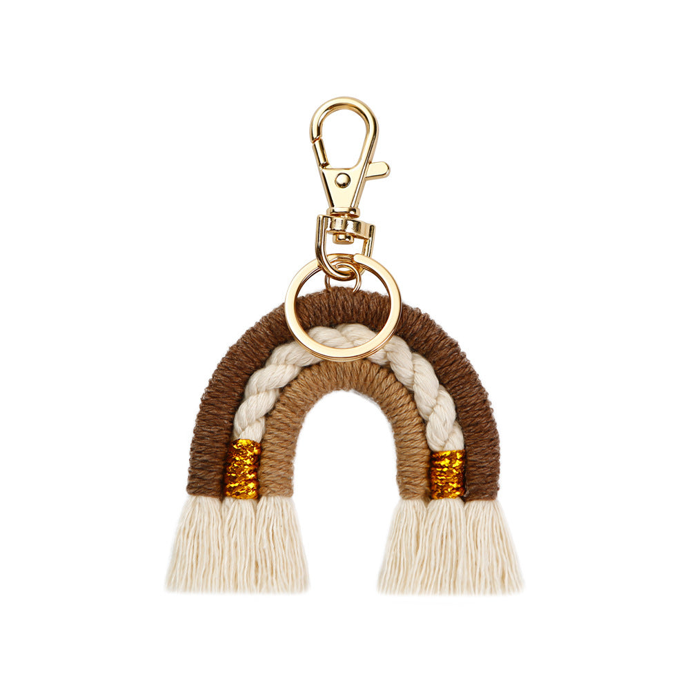 Wholesale rainbow personalized hand woven KeyChain Pendant